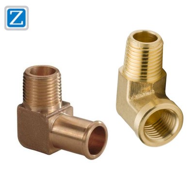 Factory Cnc Machined Npt Thread 90 Degree Elbow From Brass Material